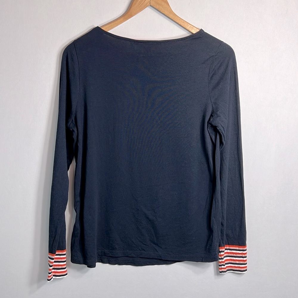 Boden Boatneck Sweater Top with Striped Cuffs size M - Picture 5 of 7